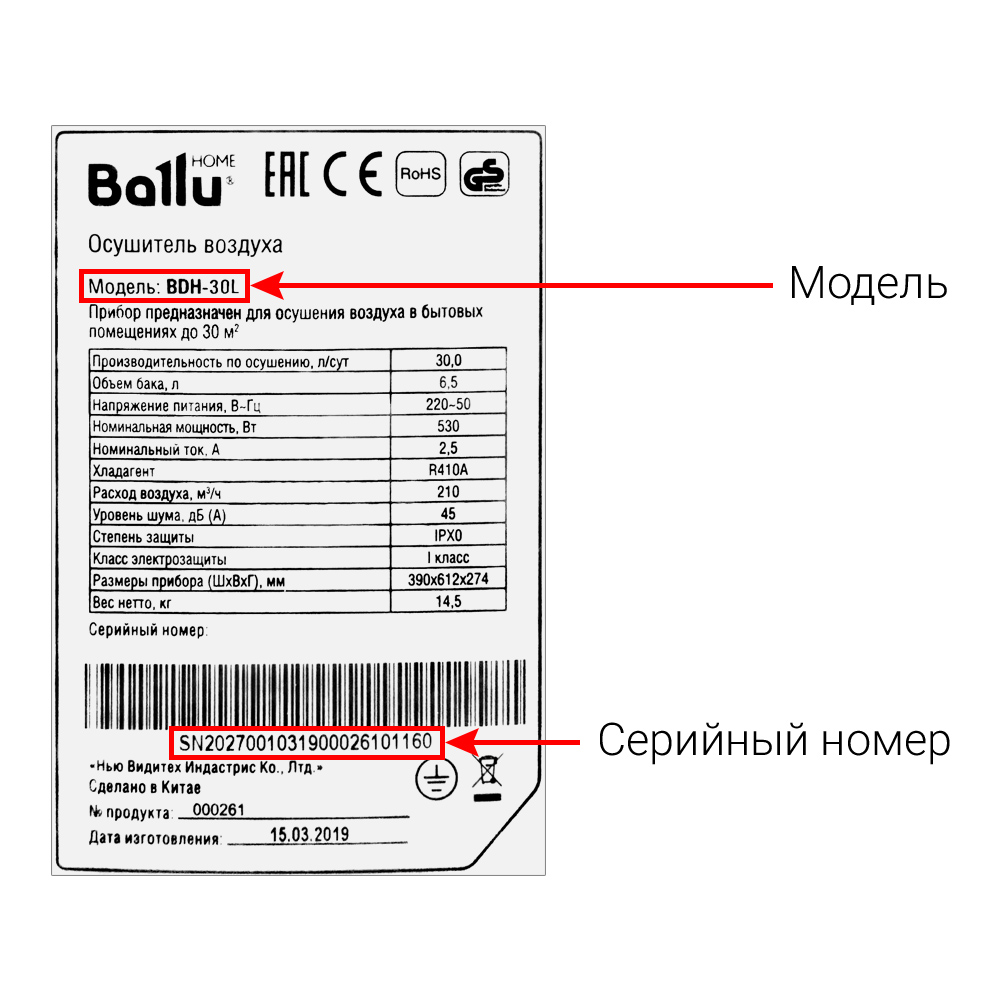 Осушители воздуха BALLU
